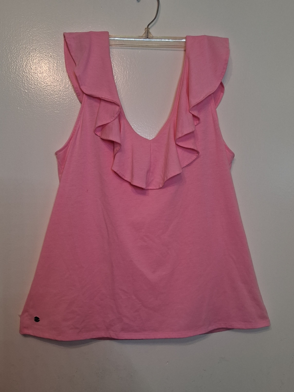 Lilly Pulitzer Pink Ruffle V-Neck Shell - Picture 10 of 11